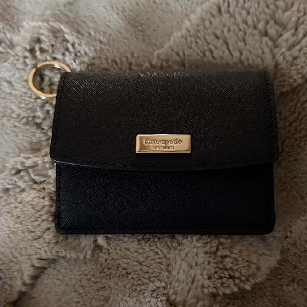 Kate Spade Black Card Holder with Gold Detail
